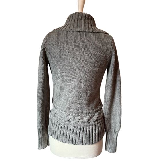 Women's L Whimsigoth Cropped Double Breasted Cable Knit Cardigan Sweater Preppy - Picture 4 of 8